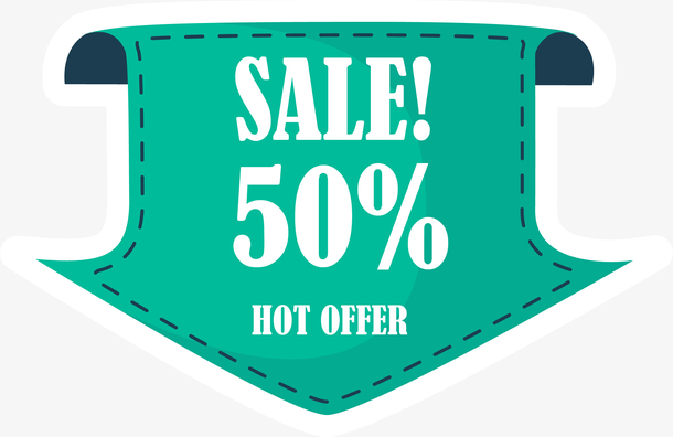 绿色箭头降价促销标签