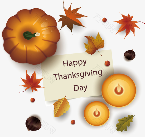 南瓜蜡烛感恩节