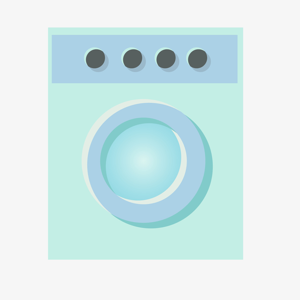 卡通扁平化滚筒洗衣机