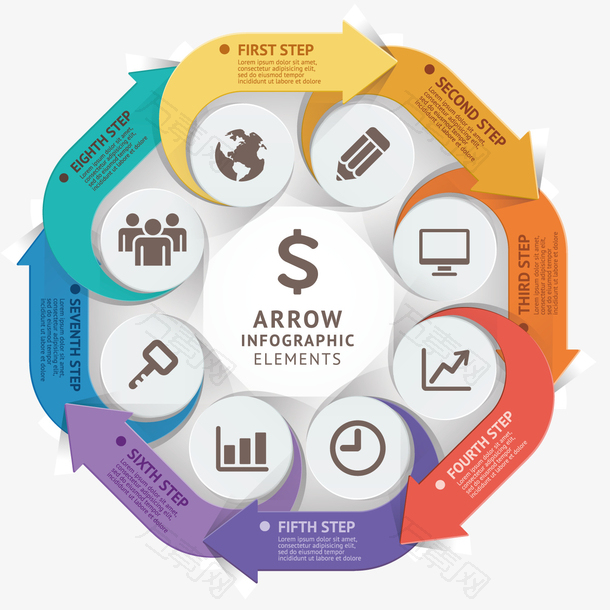 矢量艺术数据分析图表