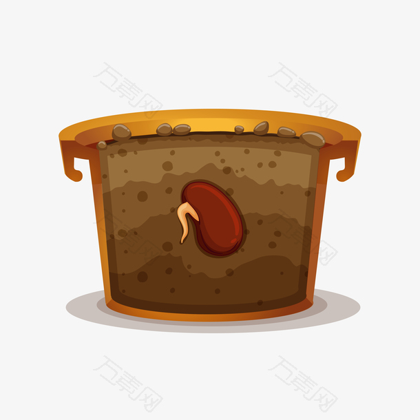 花盆发芽装饰素材图案