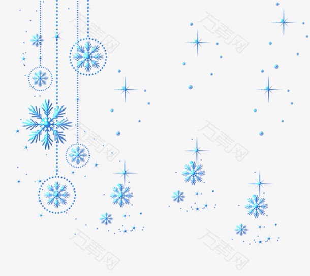 蓝色雪花装饰挂件