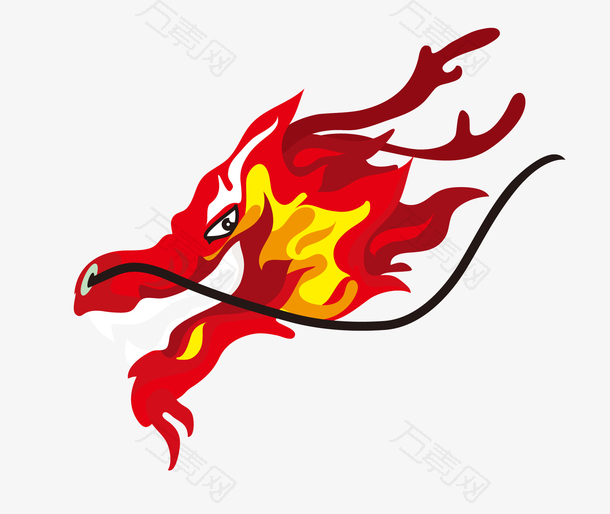 龙头张口睁眼火焰新年元宵庆典免