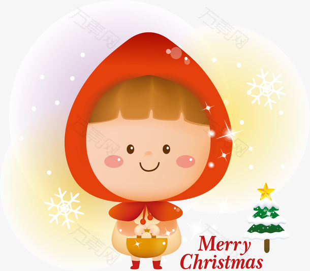 圣诞节红帽小女孩
