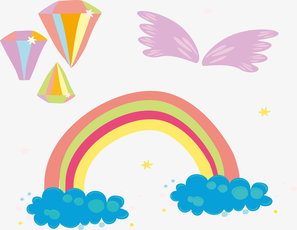 卡通美丽彩虹桥海报