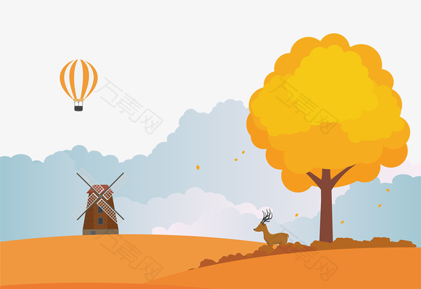 插画立秋节气秋天banner