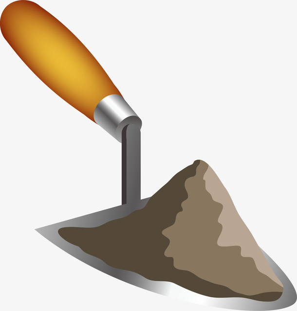 矢量图铲土的铁铲