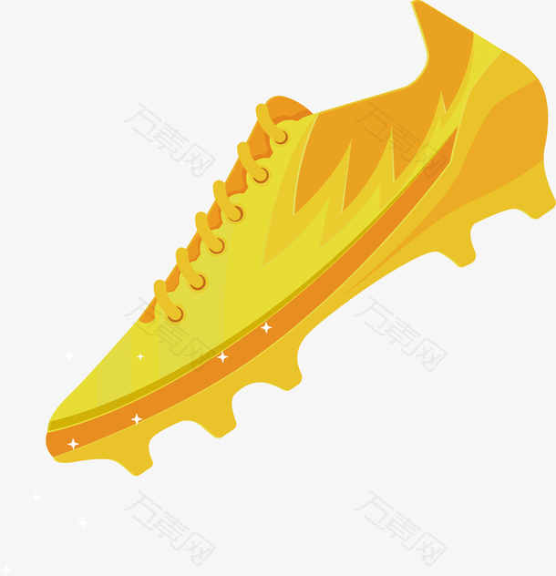 黄色足球鞋矢量素材