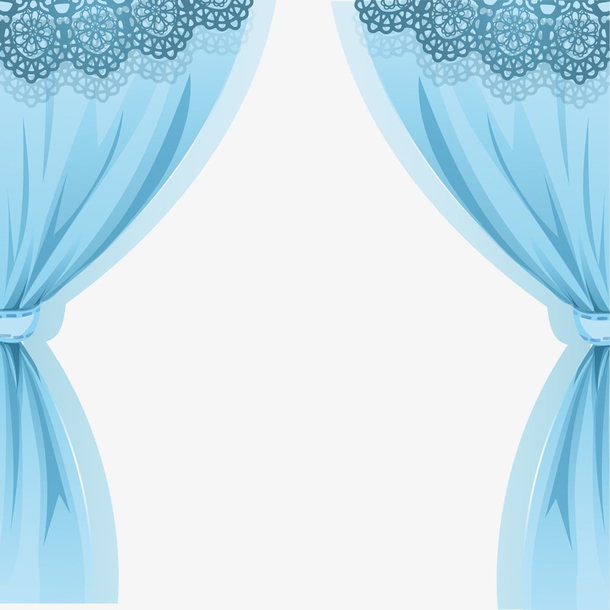 蓝色窗帘素材下载