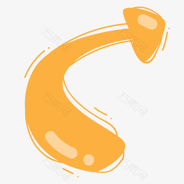 创意卡通黄色箭头矢量素材