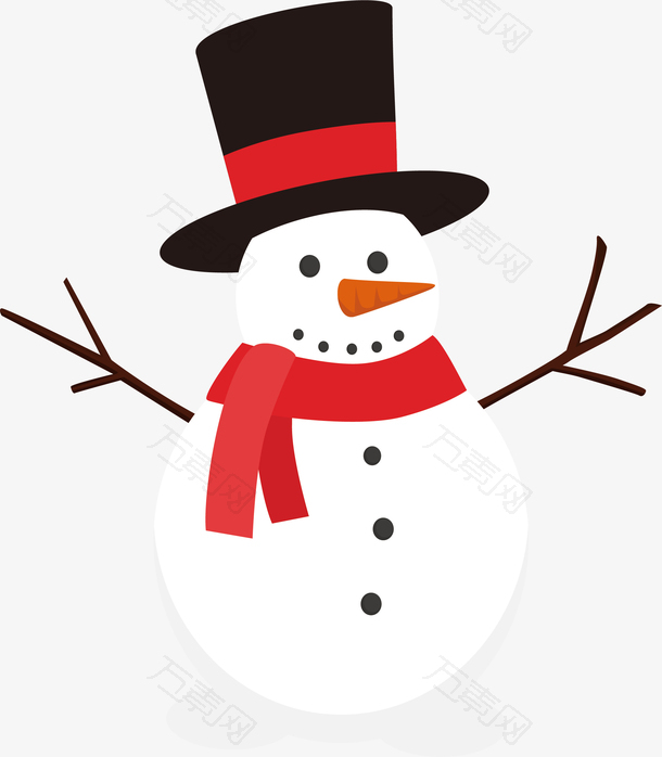 戴礼帽的雪人