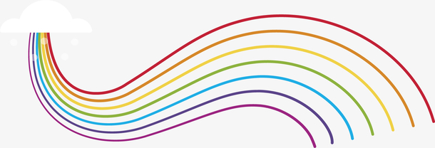 七色线条彩虹波浪