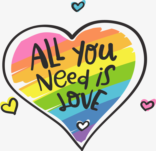 彩虹爱心免抠元素图片-元素素材161903-万素网