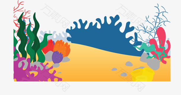 美丽海草珊瑚海底