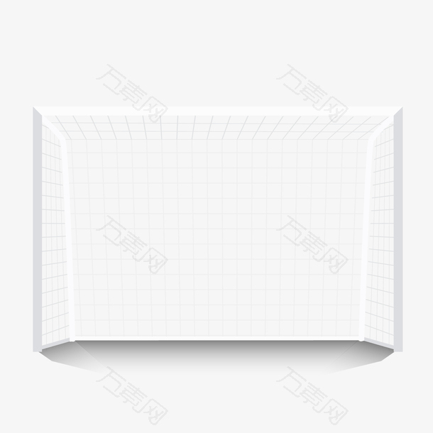 白色圆角创意足球门框元素