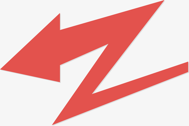 多彩创意红色立体闪电箭头矢量素