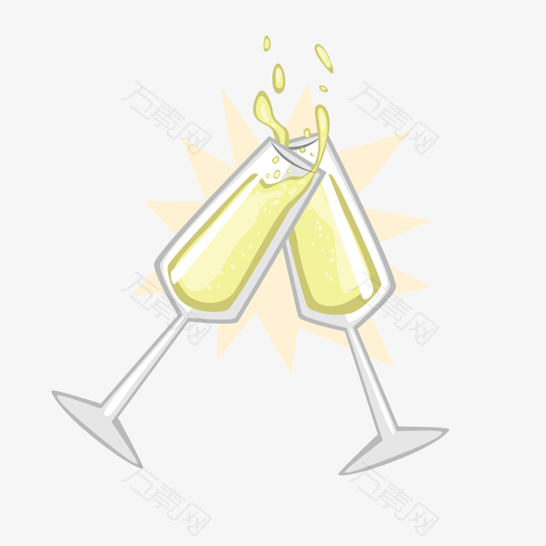 卡通香槟干杯设计
