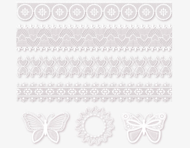 白色蕾丝边框