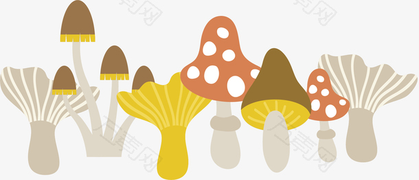 秋季立秋卡通蘑菇