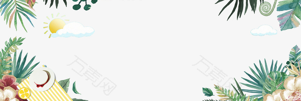 盛夏去海边清凉主题边框
