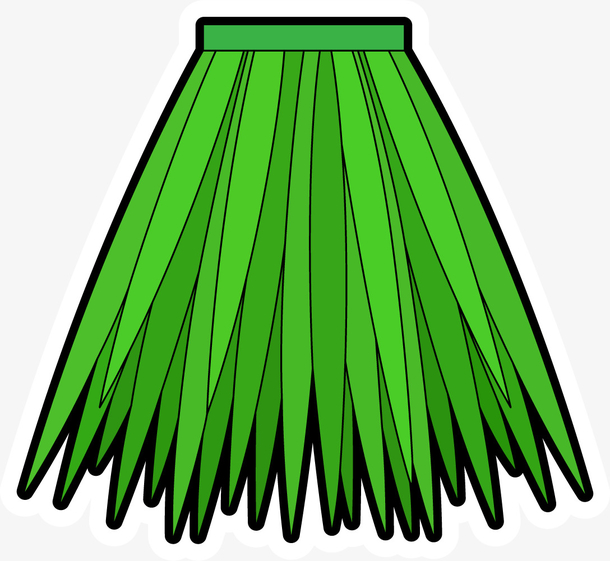 绿色草编卡通矢量草裙