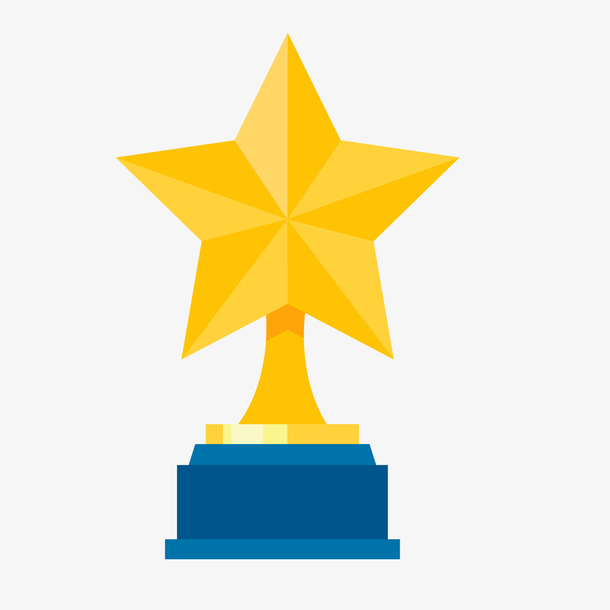 黄色创意奖杯元素