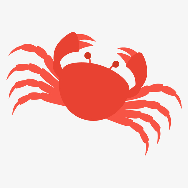 扁平化电子商务大闸蟹插图矢量