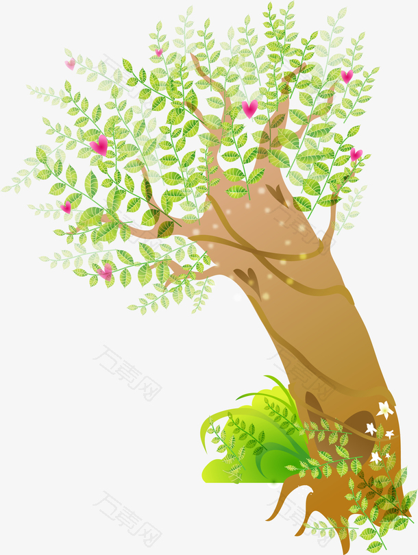 春天大树插图矢量图