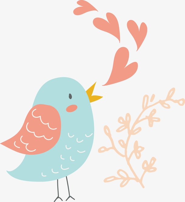 手绘卡通小鸟素材