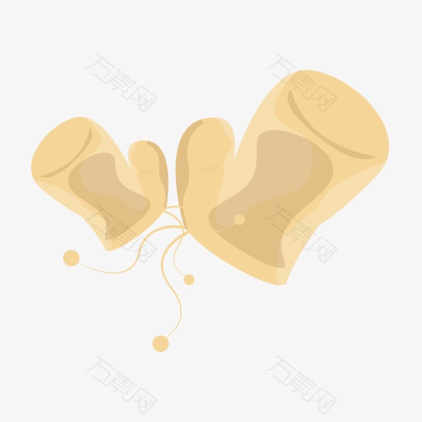 矢量手绘冬天保暖手套素材