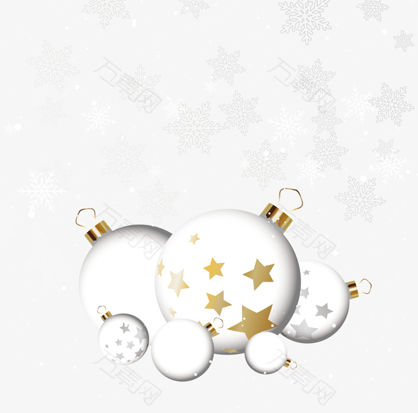 精美白色圣诞球海报