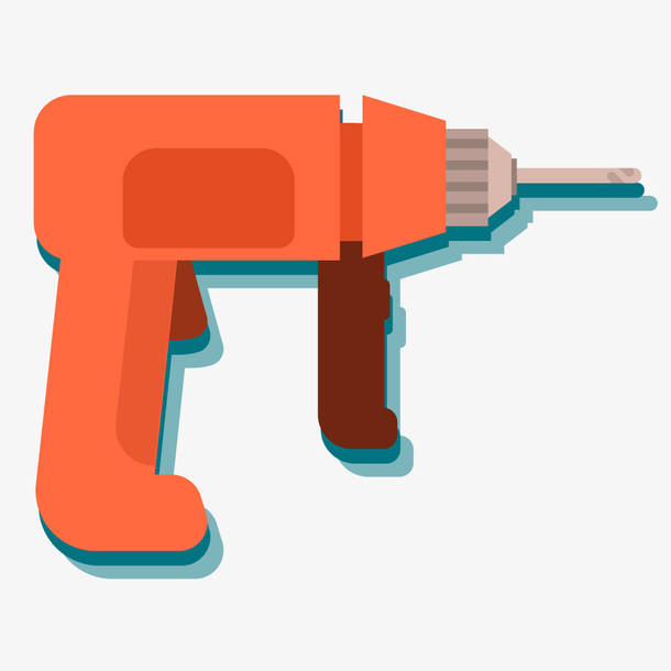 卡通劳动工具电钻矢量素材