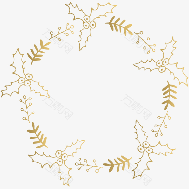 圣诞节圆边框免抠PNG