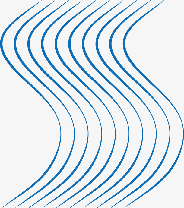 蓝色矢量卡通波浪线