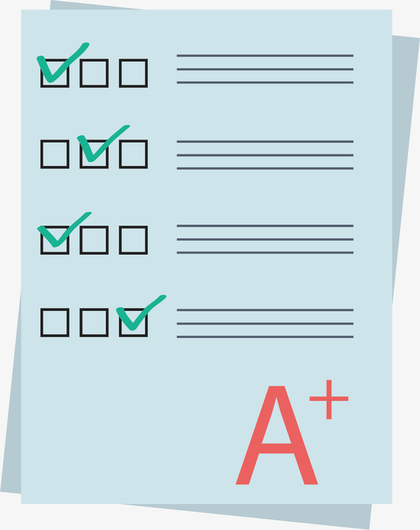 矢量图水彩卡通试卷