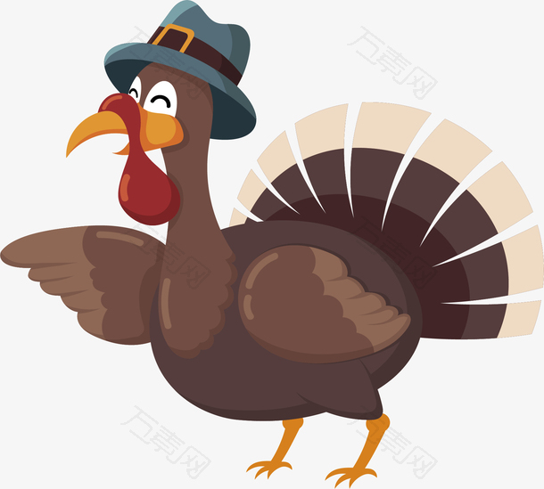 可爱卡通感恩节火鸡