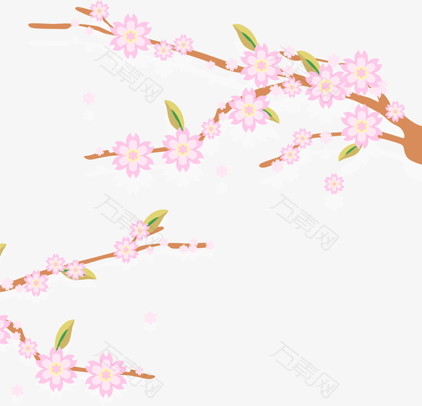 卡通手绘粉红色浪漫花朵装饰