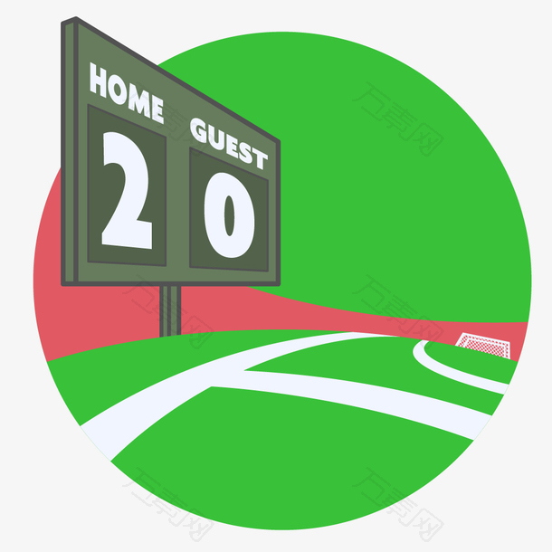 足球运动场边记分牌矢量素材