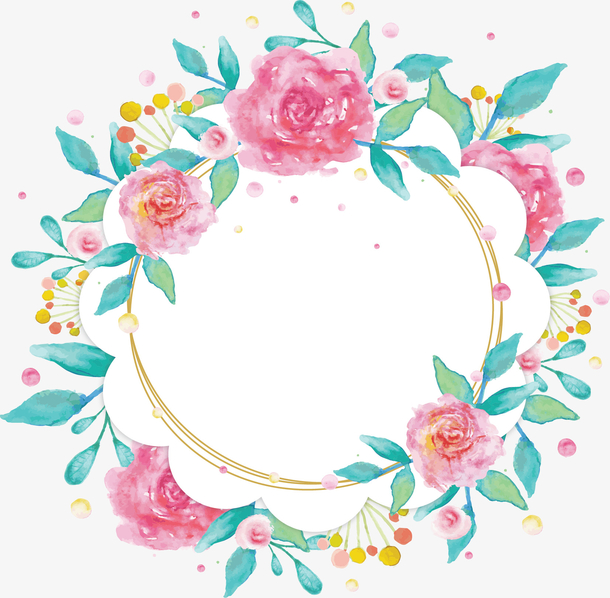 水彩花朵边框 素材 免费水彩花朵边框图片素材 水彩花朵边框素材大全 万素网