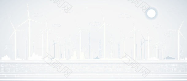 白色线条城市建筑设计