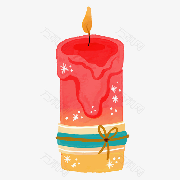 彩色手绘蜡烛矢量素材