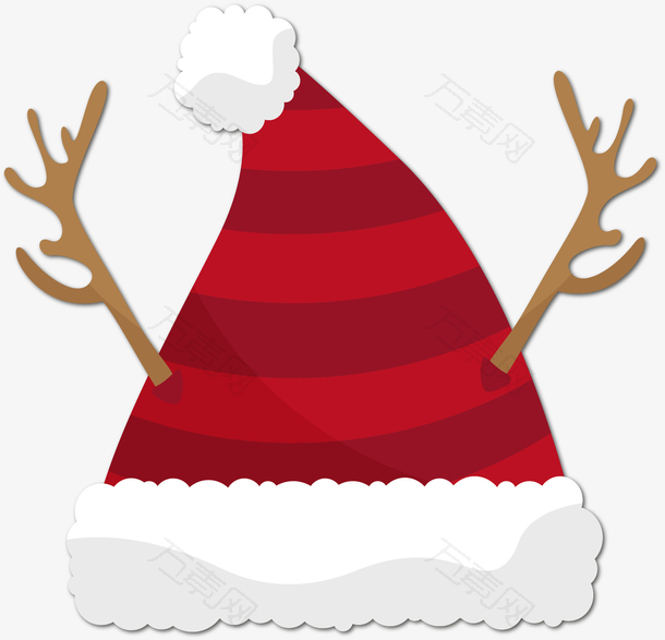 卡通鹿角的圣诞帽