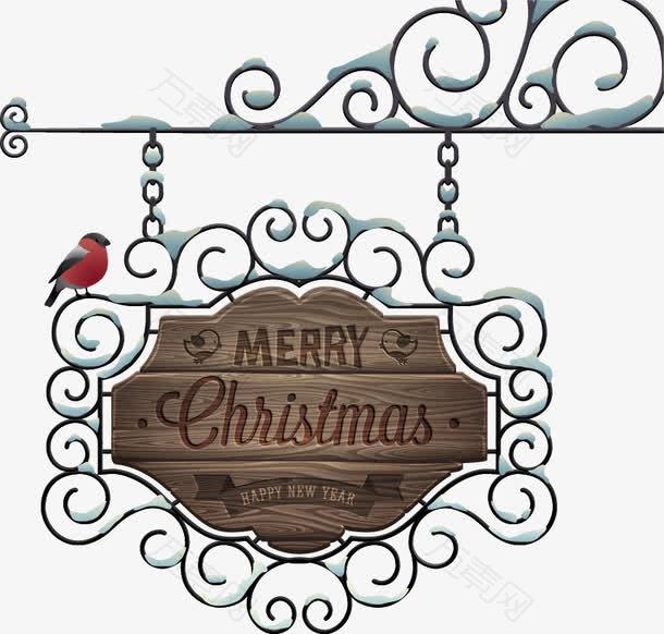 矢量创意圣诞铁艺海报