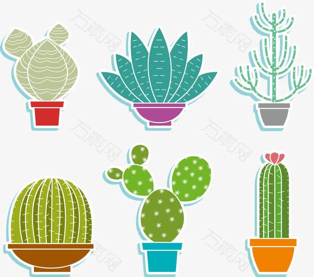 仙人掌多肉植物图标矢量图