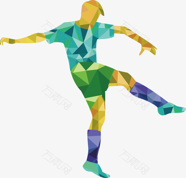 矢量图一位踢足球的运动员