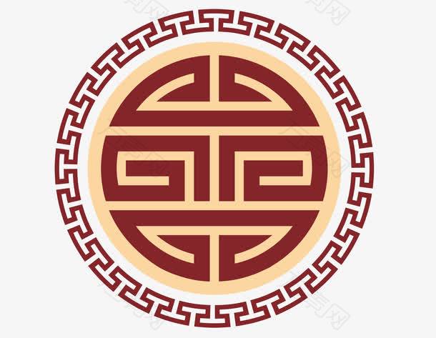 中式圆形矢量传统雕花