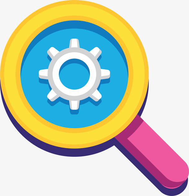 卡通设置放大镜图