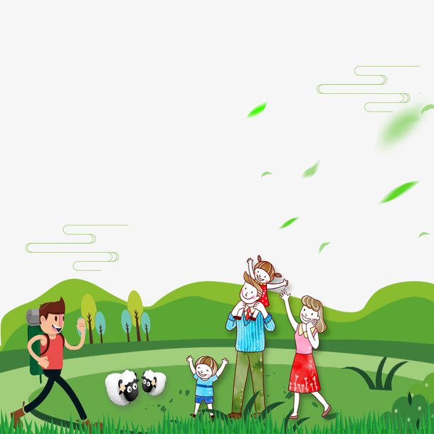 春日骑车踏青人素材下载