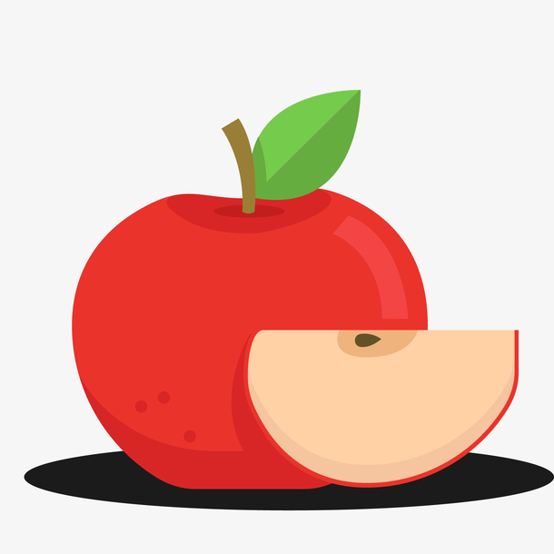 苹果扁平插画图片