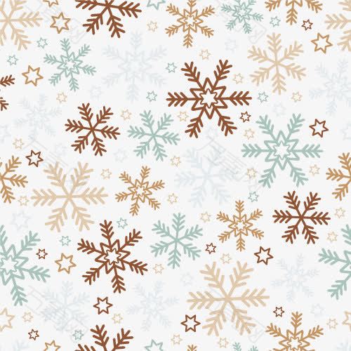 矢量冬天各式六角雪花